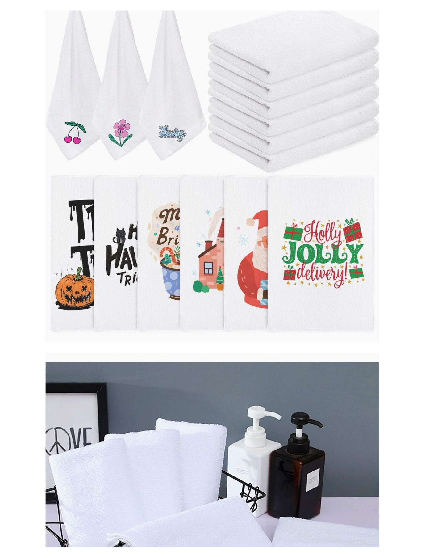CUSTOMIZABLE KITCHEN OR BATH TEA TOWEL